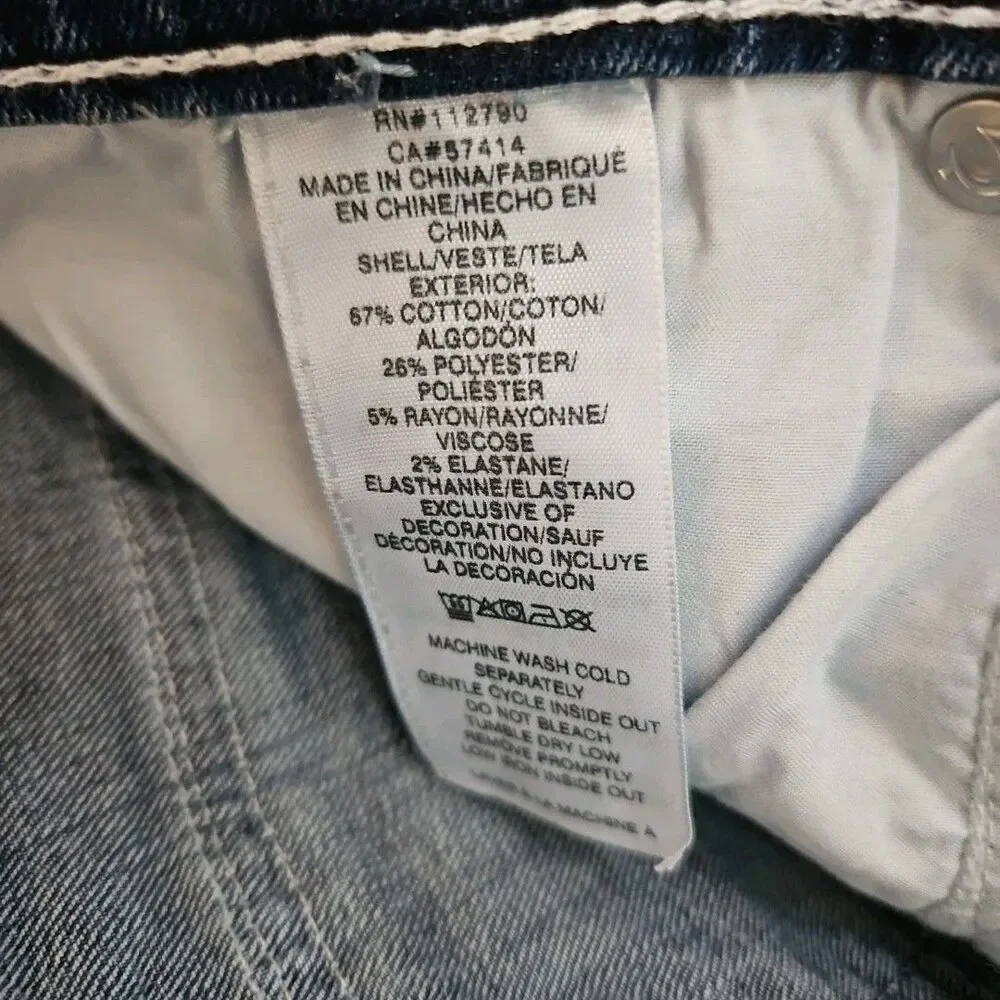 True Religion Ricky Relaxed Straight SN Flap Jeans Men's 30x34 Medium Wash Denim